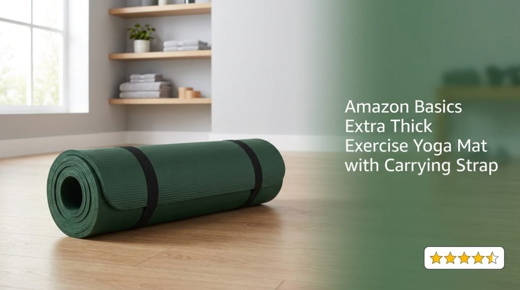 Amazon Basics Extra Thick Exercise Yoga Mat with Carrying Strap